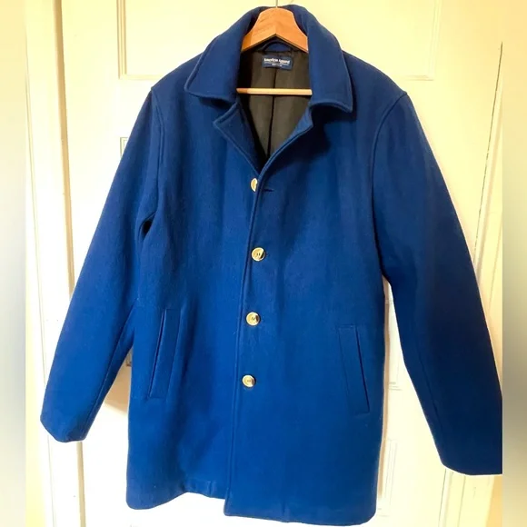 American Apparel Blue Wool Coat - Picture 5 of 11